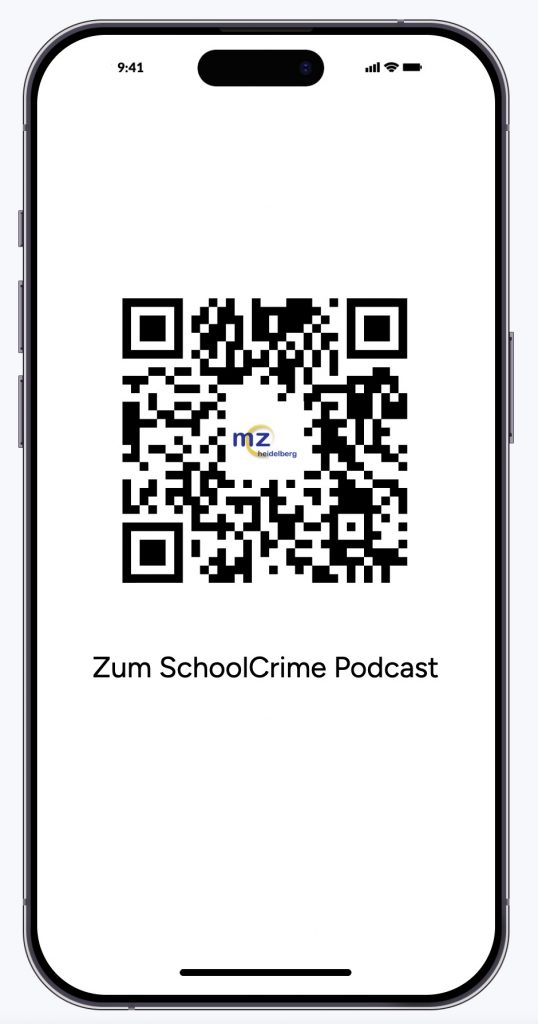QR Code zum SchoolCrime Podcast des LMZ