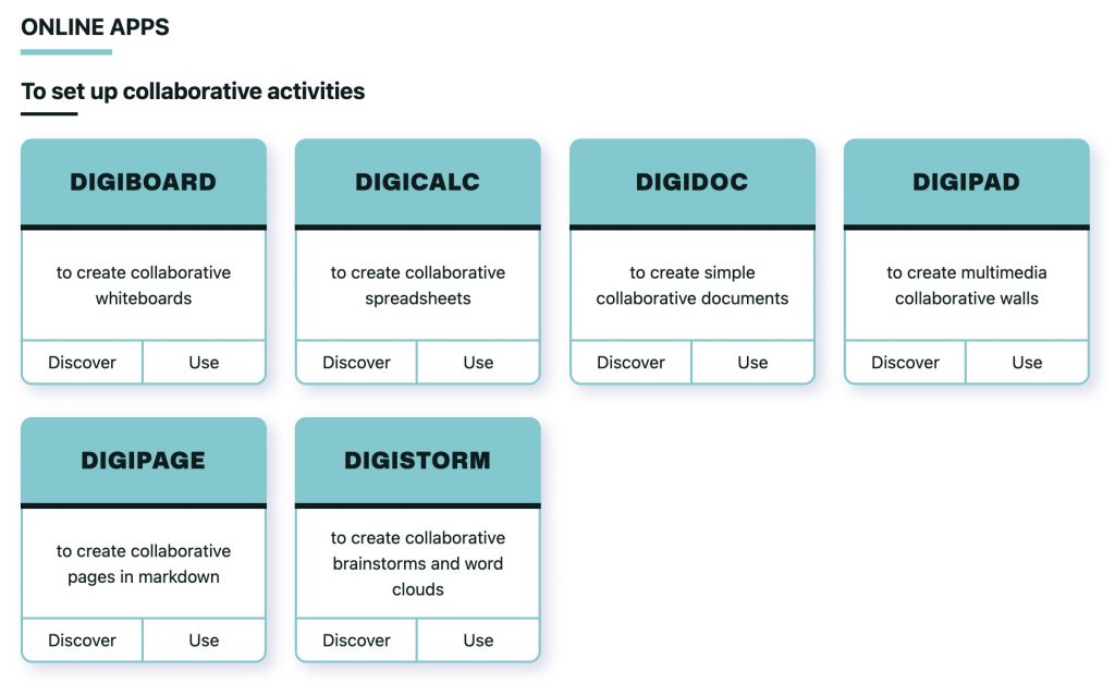 Einige Online Apps, die bei ladigitale zur Verfügung stehen.